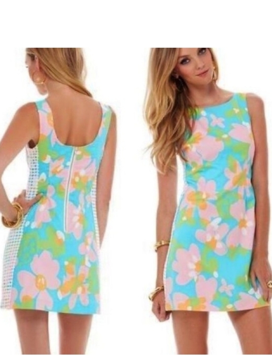 Lilly Pulitzer Dresses & Skirts - Lilly Pulitzer Pastel Blue Floral Shift Dress, 100% Cotton